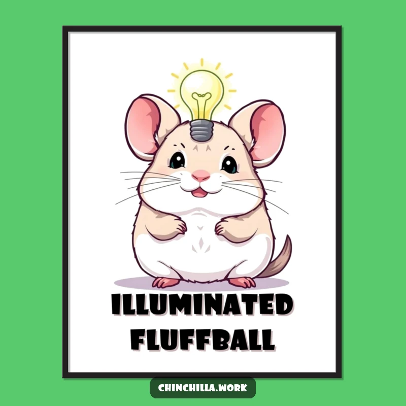 Funny Chinchilla Lightbulb Poster: Inspire Your Space with Genius Humor