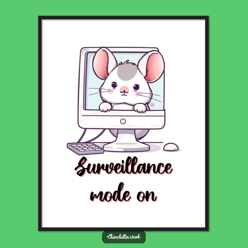 Funny Office Chinchilla Poster: Wall Art for Your Cubicle Laughs