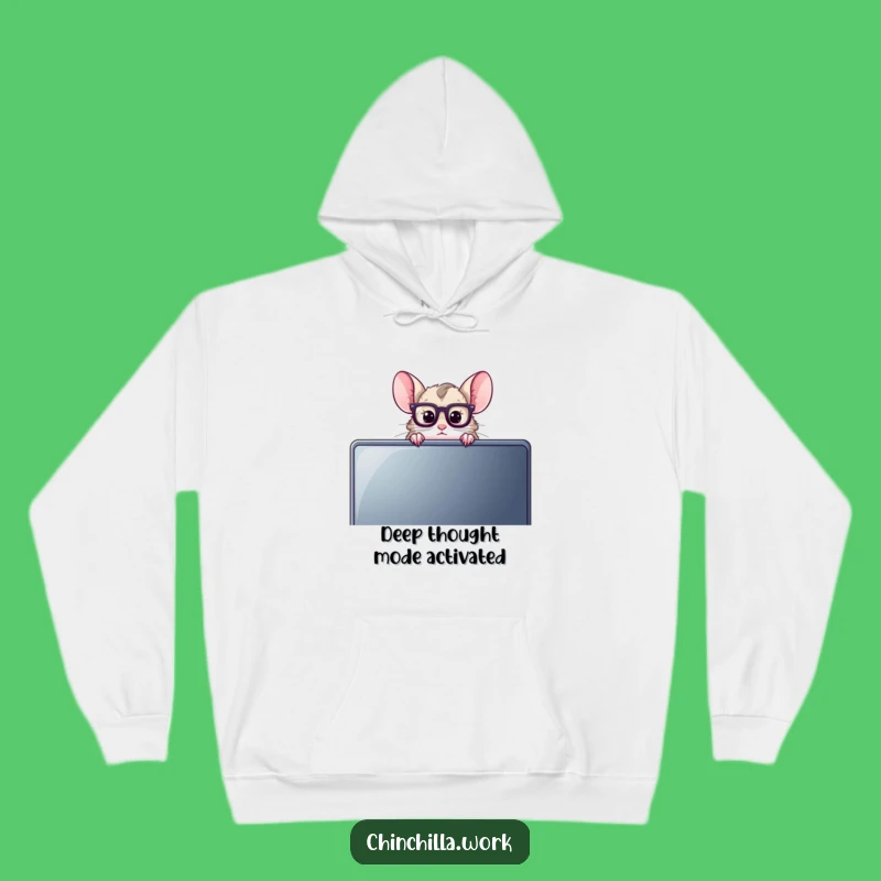 Cozy Funny Chinchilla Hoodie: Reading Glasses Over Monitor Sweatshirt for Ultimate Geek Comfort