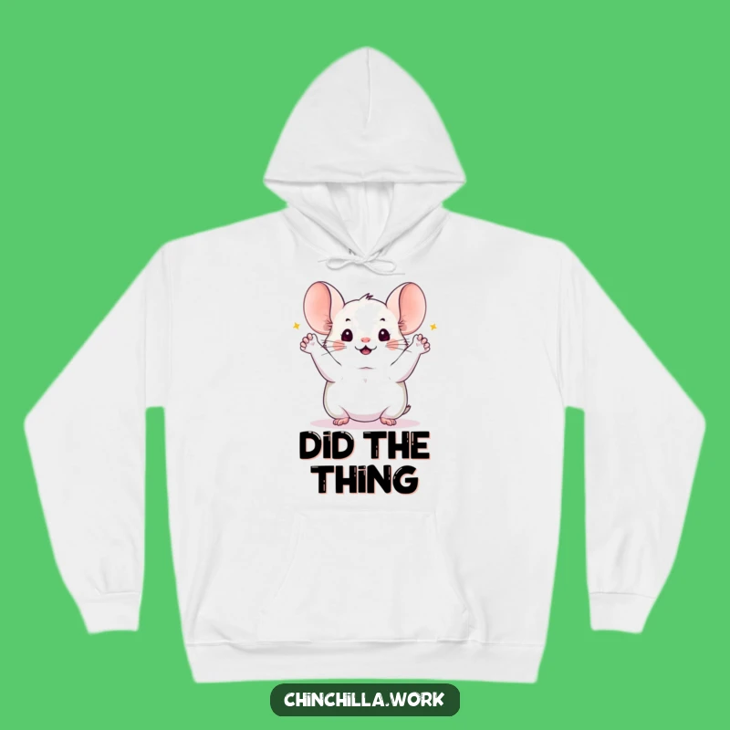 Funny Chinchilla Celebration Hoodie: Cozy Victory Wear for Every Achiever