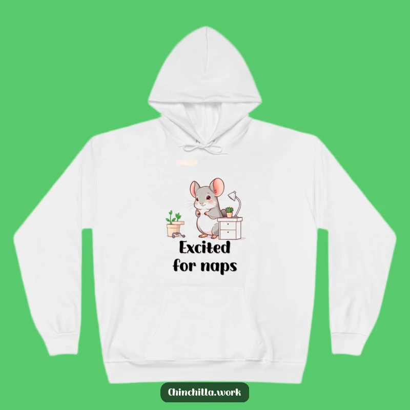 Funny Chinchilla Desk Hop Hoodie - Cozy, Energetic Tiny Worker Gift