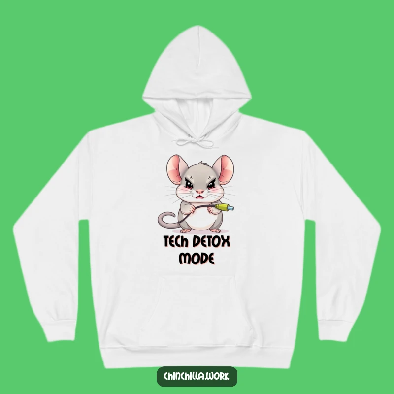 Funny Chinchilla Mouse Unplug Hoodie - Cozy Tech Support Gift
