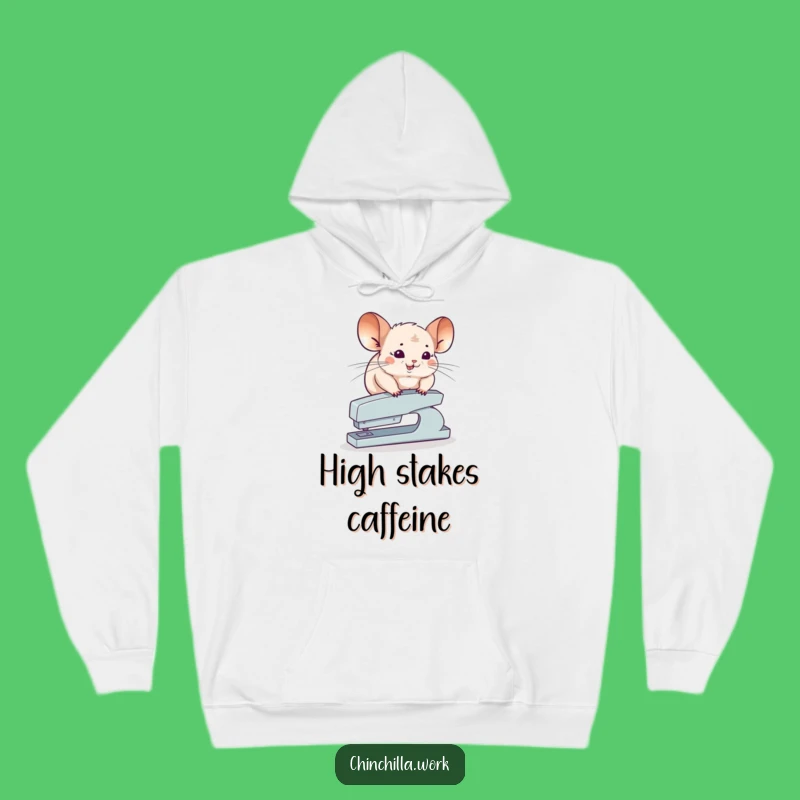 Cozy Funny Chinchilla Stapler Hoodie: Balancing Act Sweatshirt for Comfy, Quirky Style