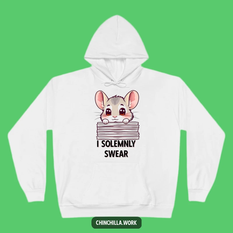 Funny Chinchilla Document Peek Hoodie: Cozy and Hilarious Gift for Chinchilla Enthusiasts