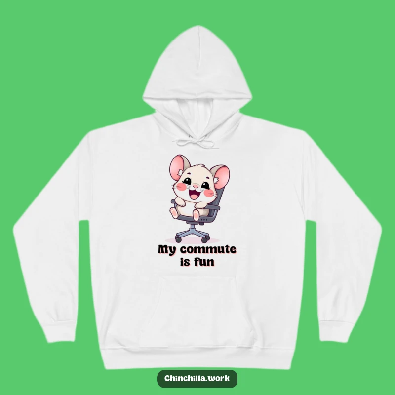 Cozy Funny Kawaii Chinchilla Chair Slide Hoodie - Warm Wear for Office Fun
