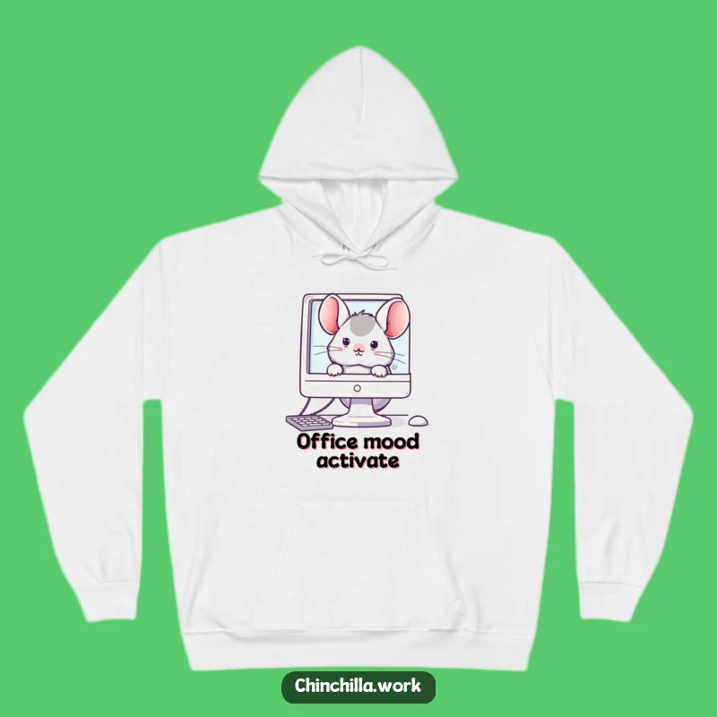 Funny Office Chinchilla Hoodie: Cozy Up Behind Your Monitor