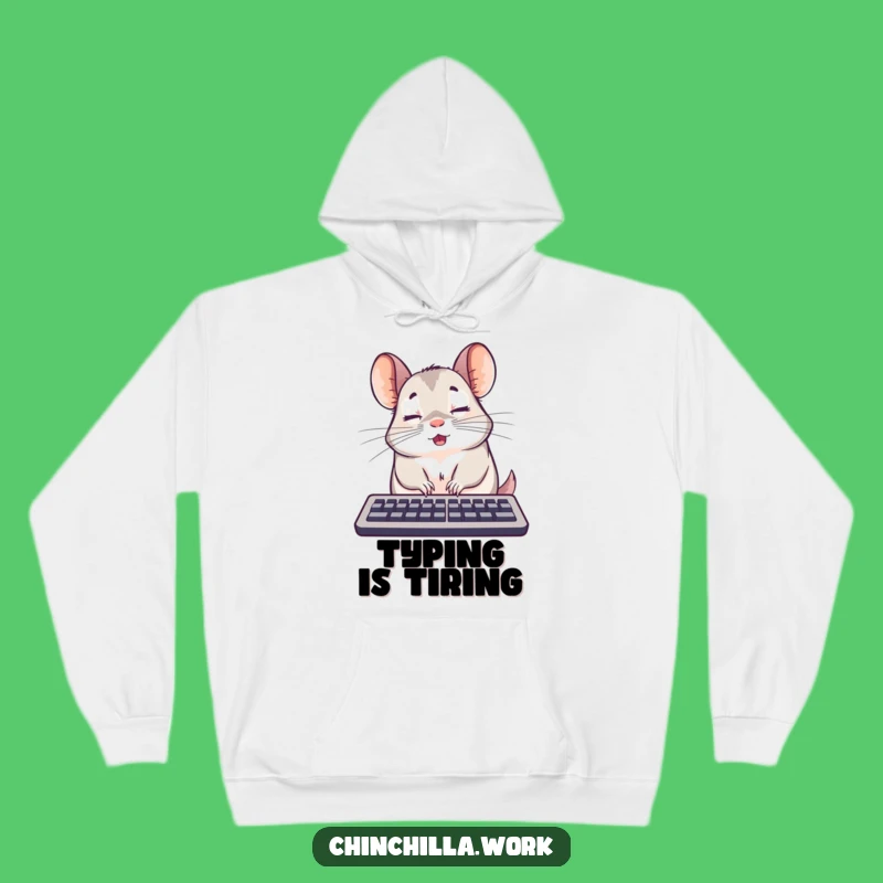 Funny Surprised Chinchilla Keyboard Hoodie - Cozy Nap Time Sweatshirt - Funny Gift