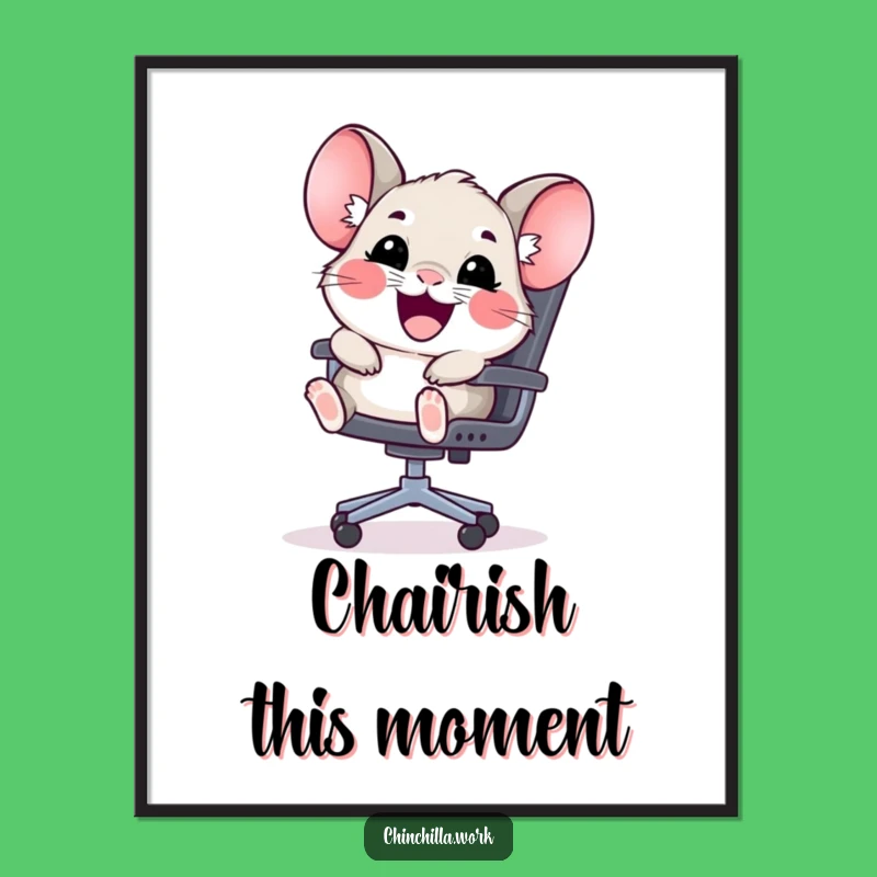 Free Printable Chinchilla Wall Art: Funny Chair Slide DIY Decor