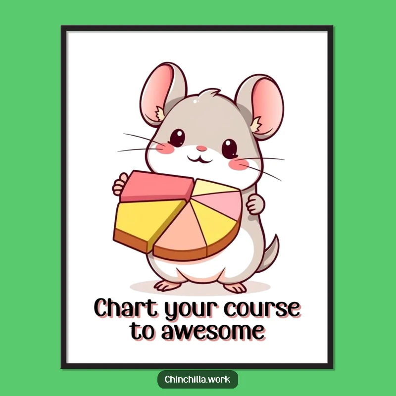 Cute Free Printable Wall Art: Kawaii Chinchilla Pie Chart Joy - Downloadable Whimsical Decor!