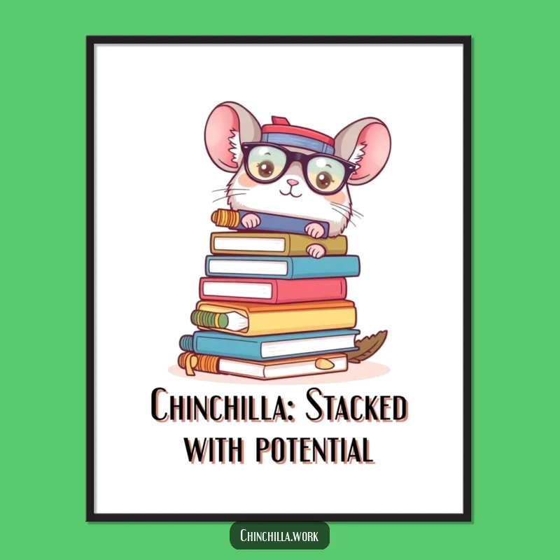 Funny Free Printable Wall Art: Office Supplies Chinchilla Downloadable Art