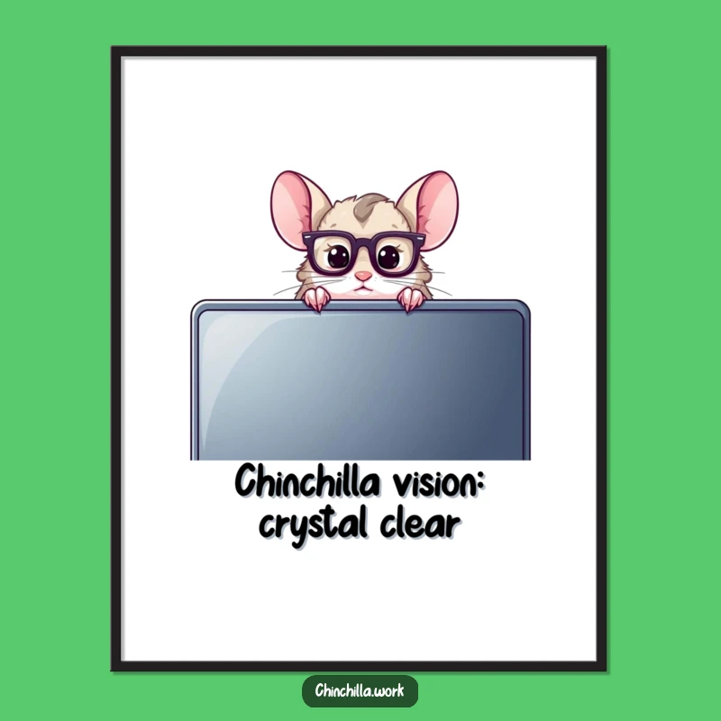 Free Printable Funny Chinchilla Wall Art - Hilarious Reading Glasses Office Decor