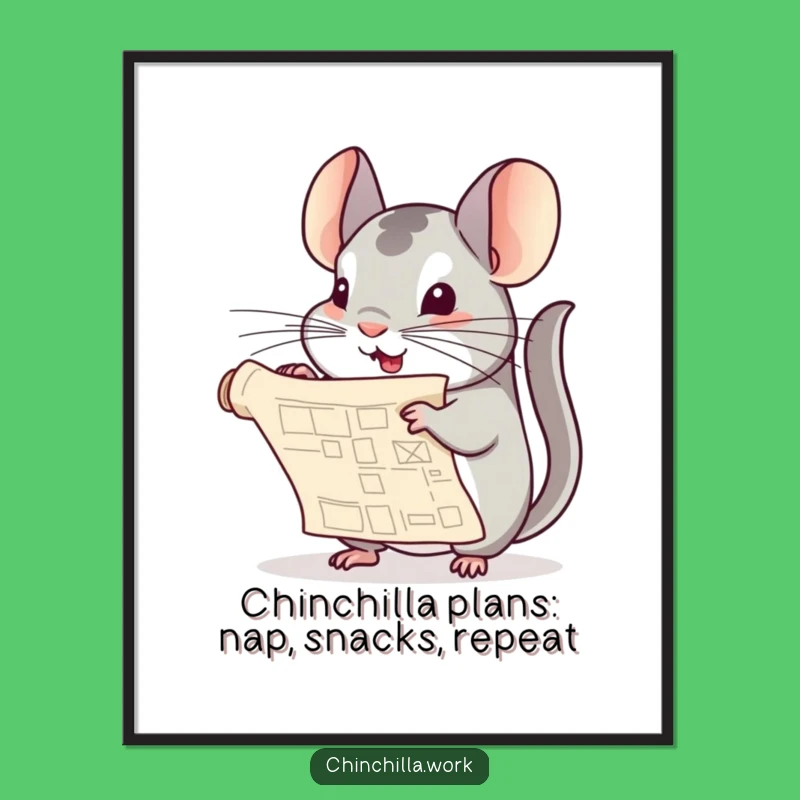 Free Printable Chinchilla Blueprint Wall Art: Funny Creative Decor Downloadable Art