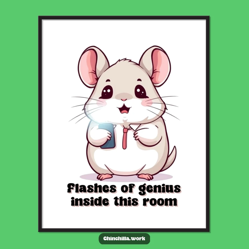 Free Printable Wall Art: Kawaii Chinchilla Surprise Funny Downloadable Home Decor