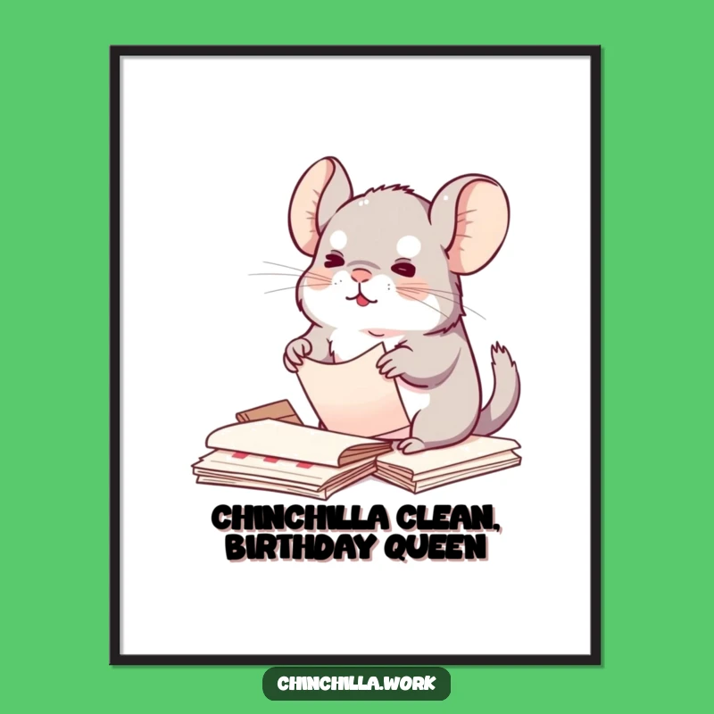 Free Printable Wall Art: Tidy Chinchilla, Funny Downloadable Cute Organization Art