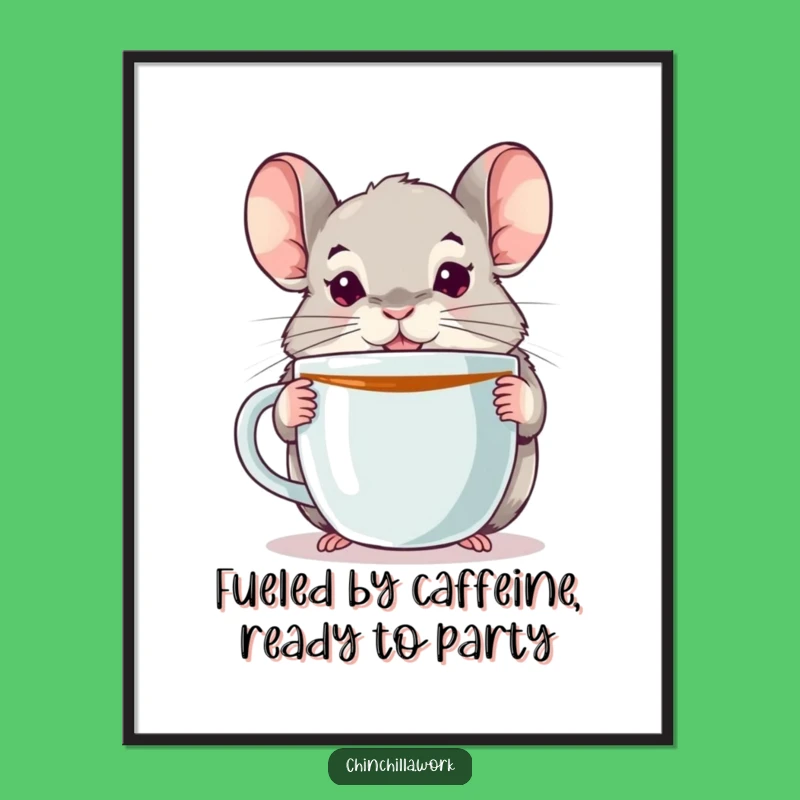 Funny Chinchilla Coffee Wall Art: Free Printable Decor - Downloadable Whimsy!