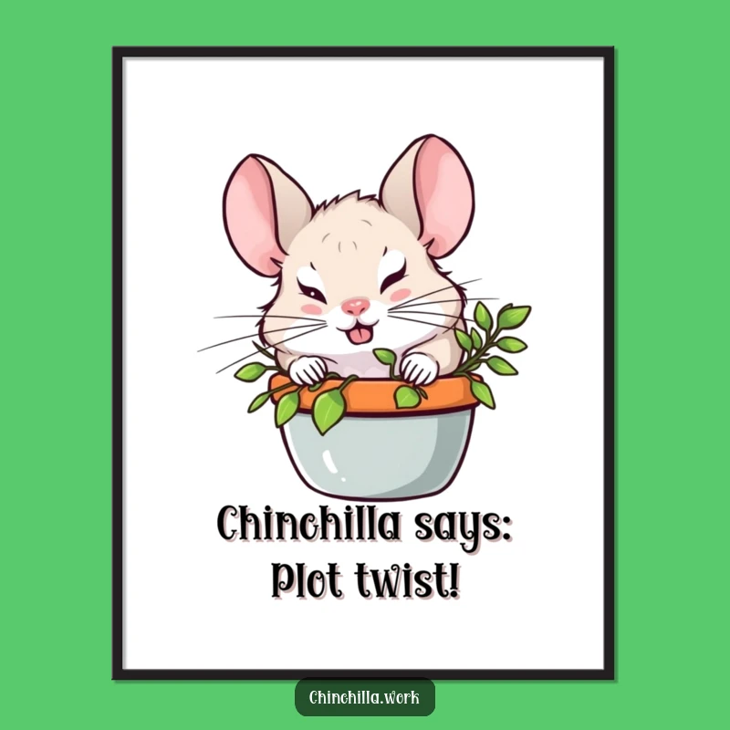 Funny Free Printable Wall Art: Chinchilla Hiding Decor, Downloadable Art, Quirky Gift