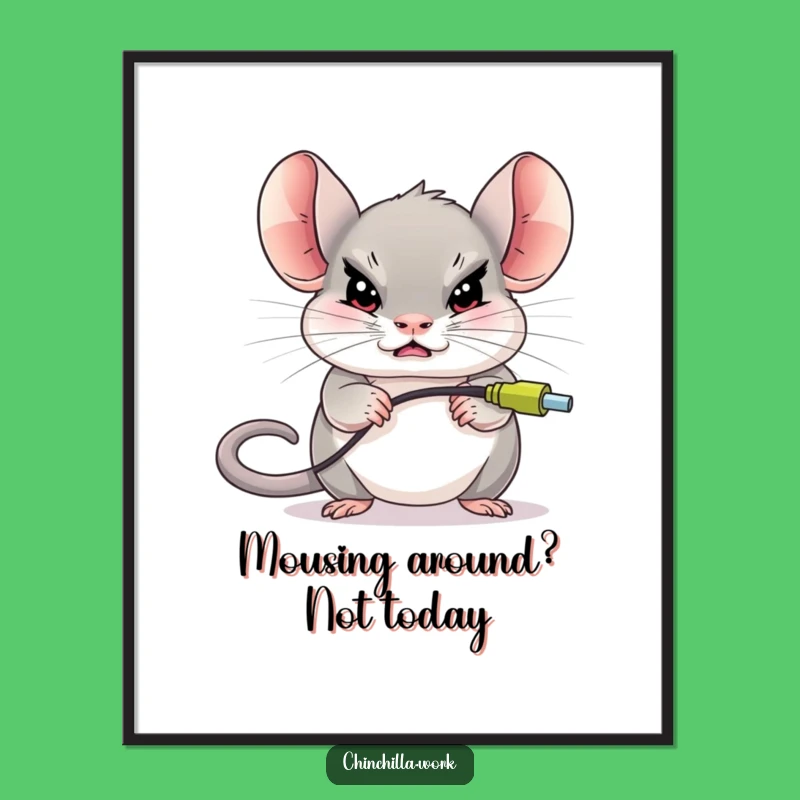 Funny Free Printable Wall Art: Chinchilla vs. Giant Mouse - Downloadable Epic Battle Decor!