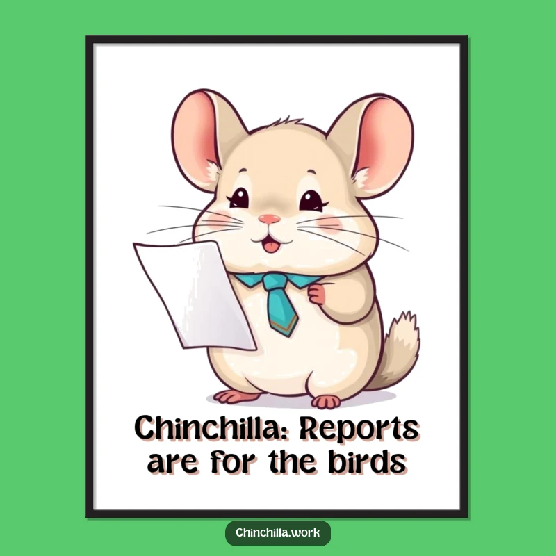Funny Free Printable Wall Art: Chinchilla With Tie Downloadable Art for Your Home