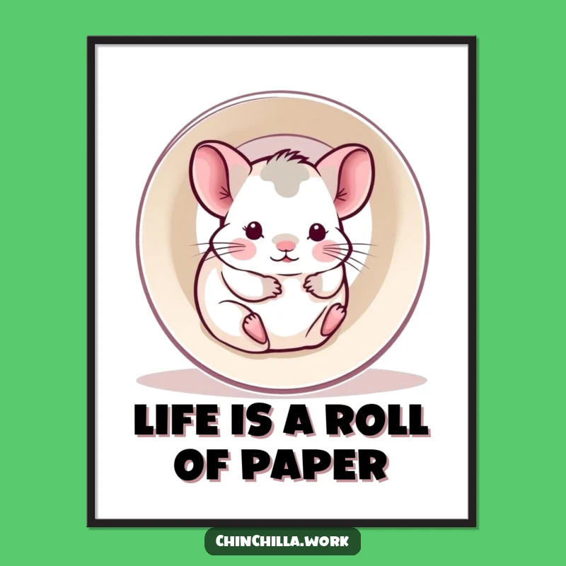 Free Printable Wall Art: Chinchilla Paper Roll Fun Funny Downloadable Decor