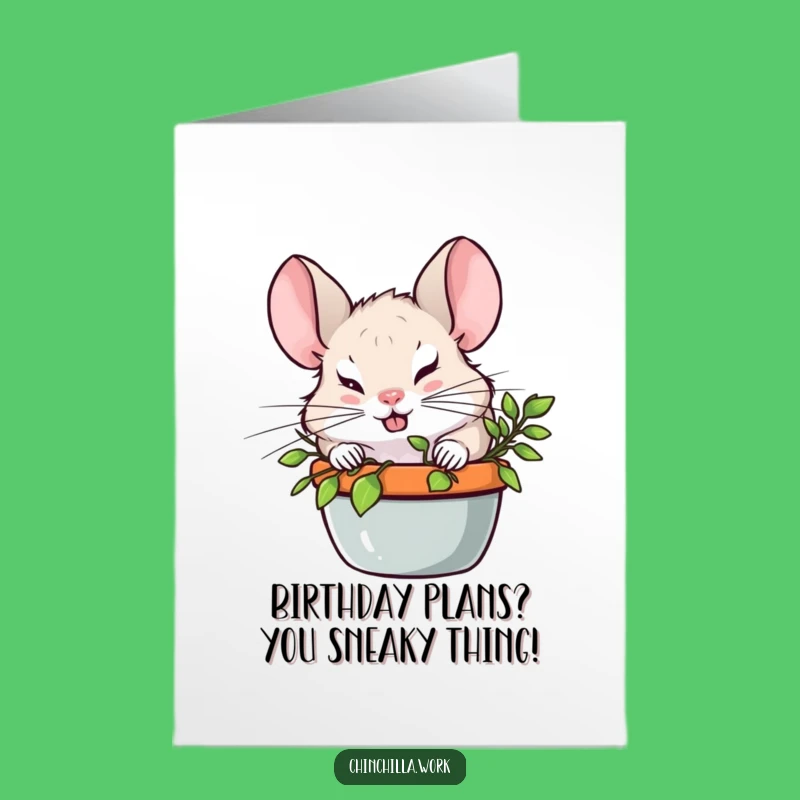Free Printable Birthday Card: Chinchilla Hiding Humor, Downloadable Greeting, Funny DIY Gift