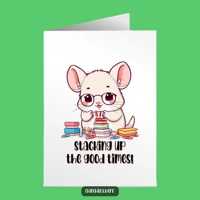 Free Printable Birthday Card: Chinchilla Stacking Clips - Funny Work