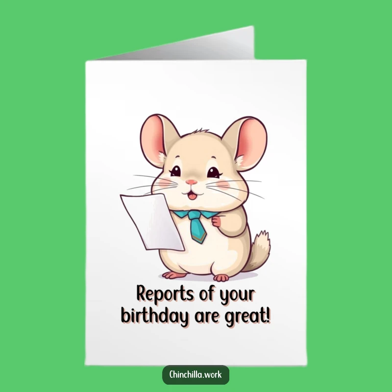 Free Printable Birthday Card: Chinchilla With Tie Funny Downloadable Birthday Card