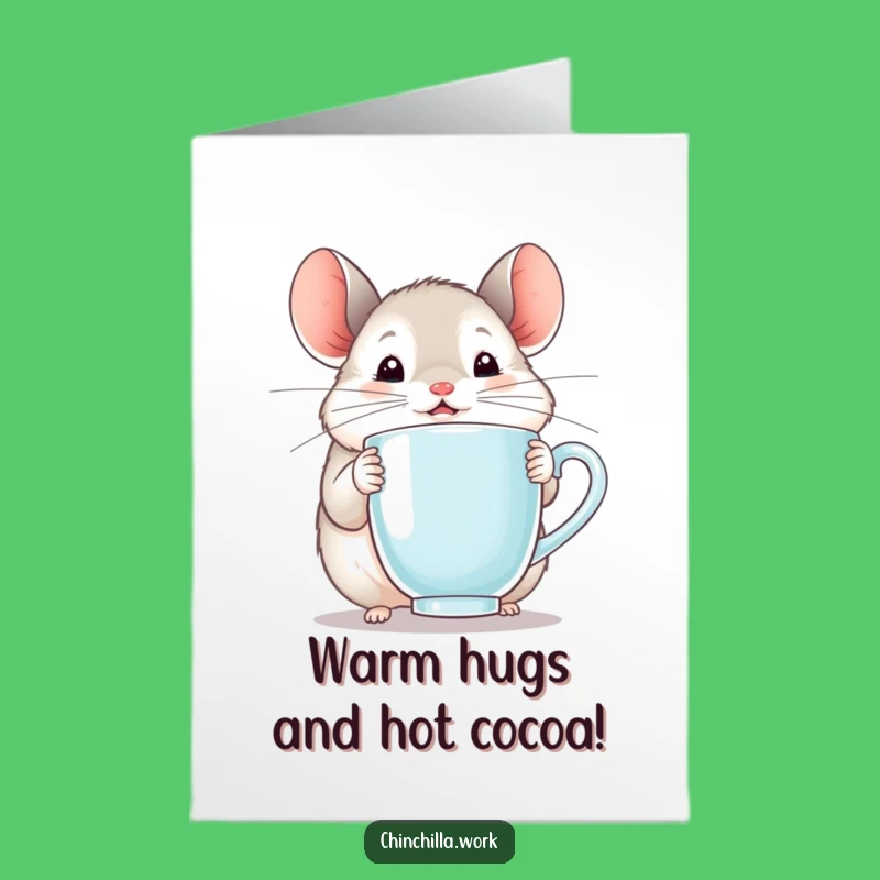 Free Printable Birthday Card: Delighted Chinchilla Mug - Funny Downloadable Gift!