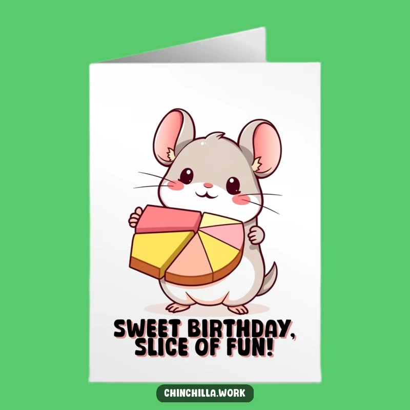 Free Printable Birthday Card: Kawaii Chinchilla Pie Chart Fun - Cute Downloadable Party Gift!