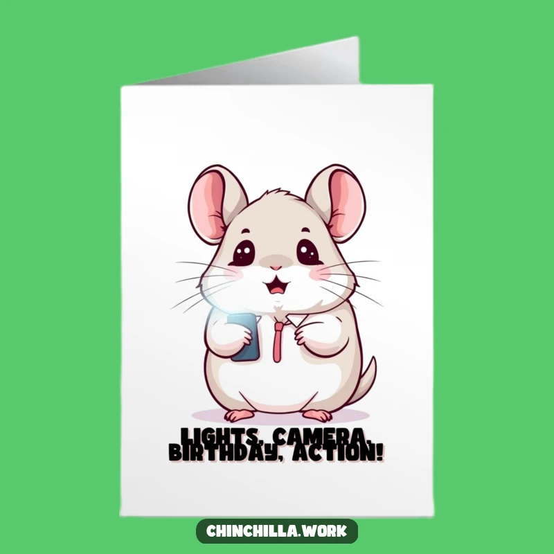 Free Printable Birthday Card: Kawaii Chinchilla Surprise Funny Downloadable Gift