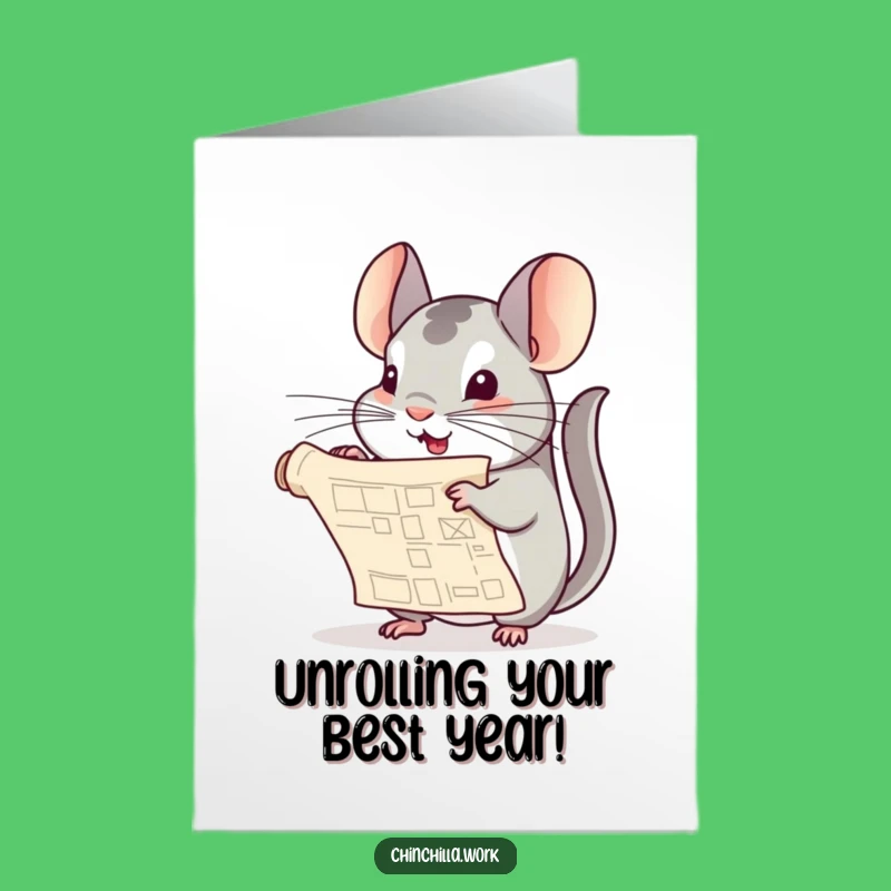 Free Printable Blueprint Chinchilla Birthday Card: Funny Plan Unfurled Surprise Gift