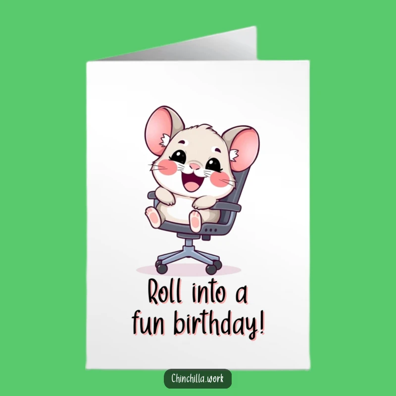 Free Printable Chinchilla Birthday Card: Funny Chair Slide Downloadable Fun