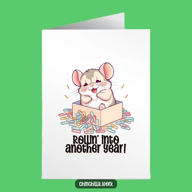 Free Printable Funny Chinchilla Paperclip Card - Joyful Downloadable Birthday Gift