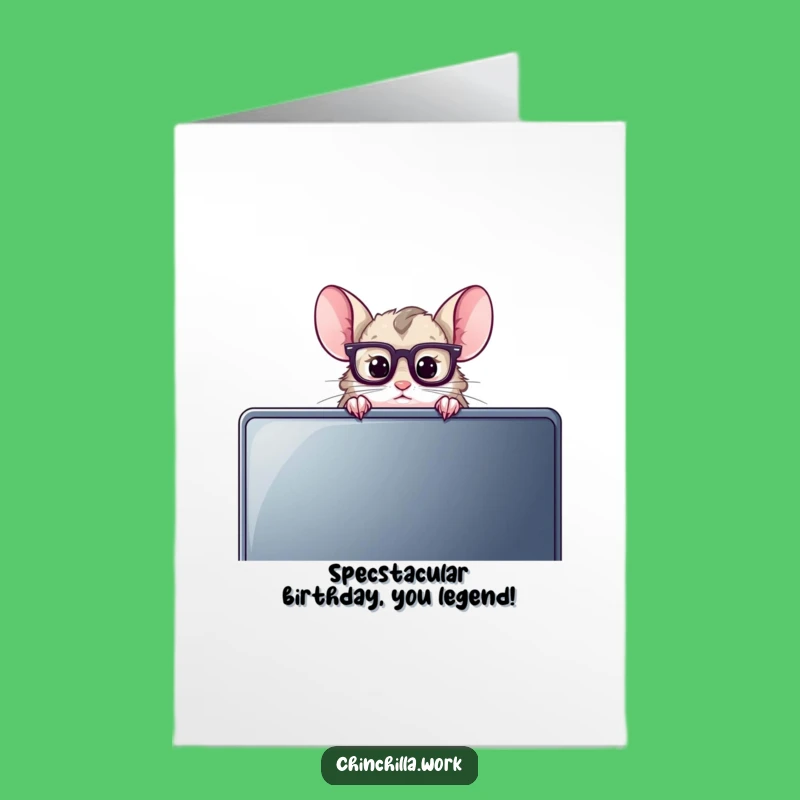 Free Printable Funny Chinchilla Reading Glasses Card - Hilarious Downloadable Birthday Gift