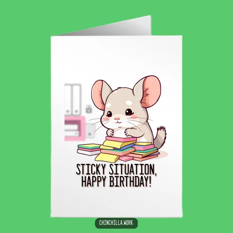 Free Printable Birthday Card: Chinchilla Sticky Note Organizer Funny Gift