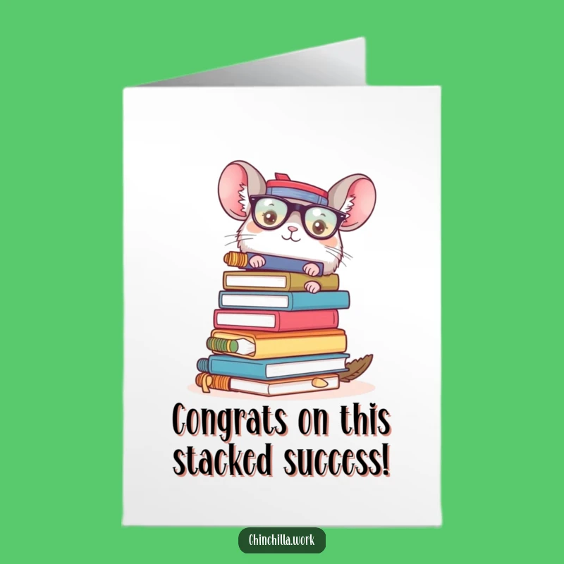 Free Printable Congrats Card: Office Supplies Chinchilla Funny Downloadable Greeting