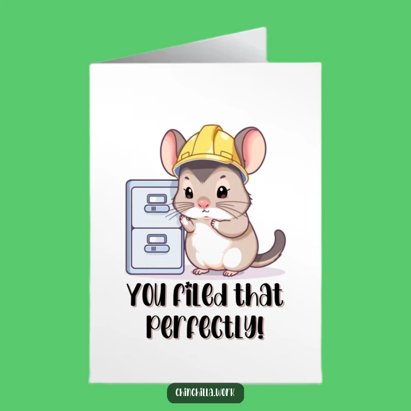 Free Printable Congrats Card: Inspector Chinchilla's Diligence, Funny Downloadable Gift