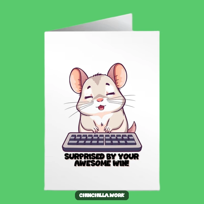 Free Printable Congrats Card: Surprised Chinchilla, Funny Downloadable Gift