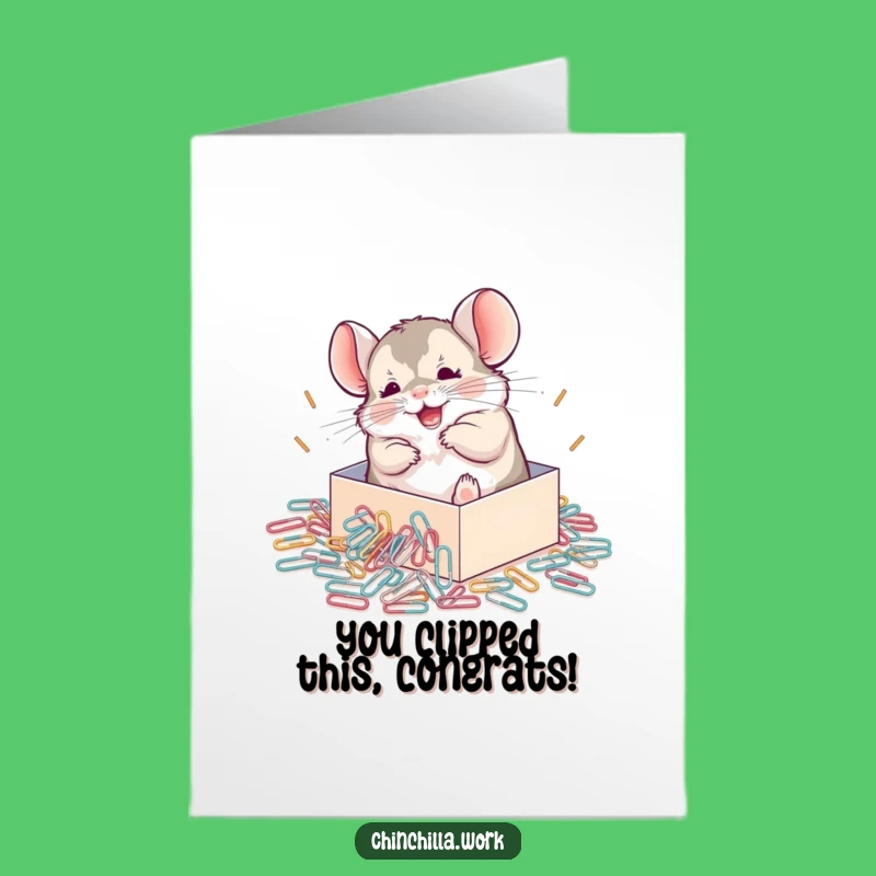 Free Printable Funny Chinchilla Paperclip Card - Cheerful Downloadable Congratulations Gift