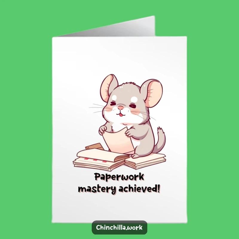 Free Printable Congrats Card: Organized Chinchilla, Celebrate with Cute Downloadable