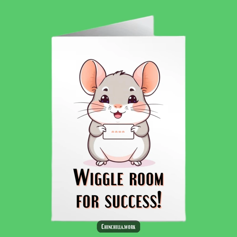 Free Printable Wiggle Message Chinchilla Congrats Card: Joyful News Downloadable Gift