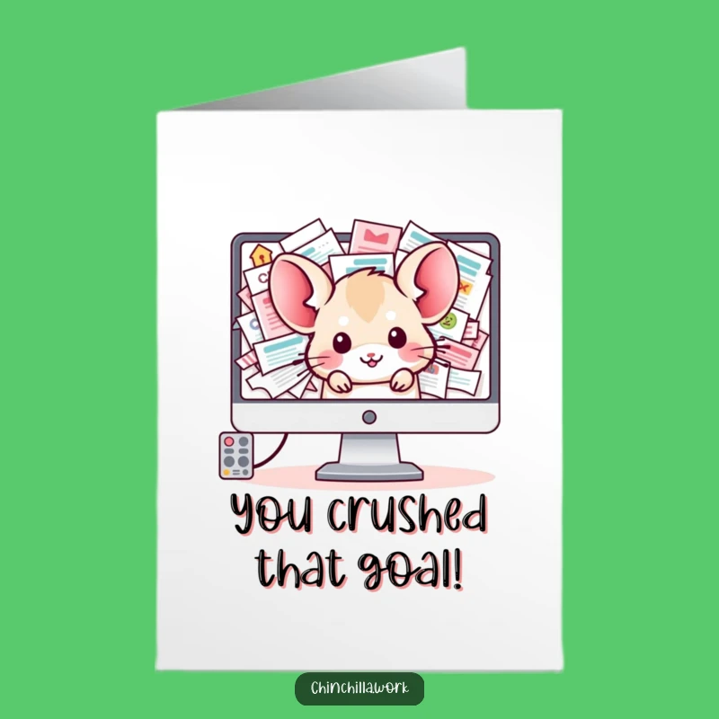 Free Printable Congrats Card: Kawaii Chinchilla Email Mountain Downloadable Gift