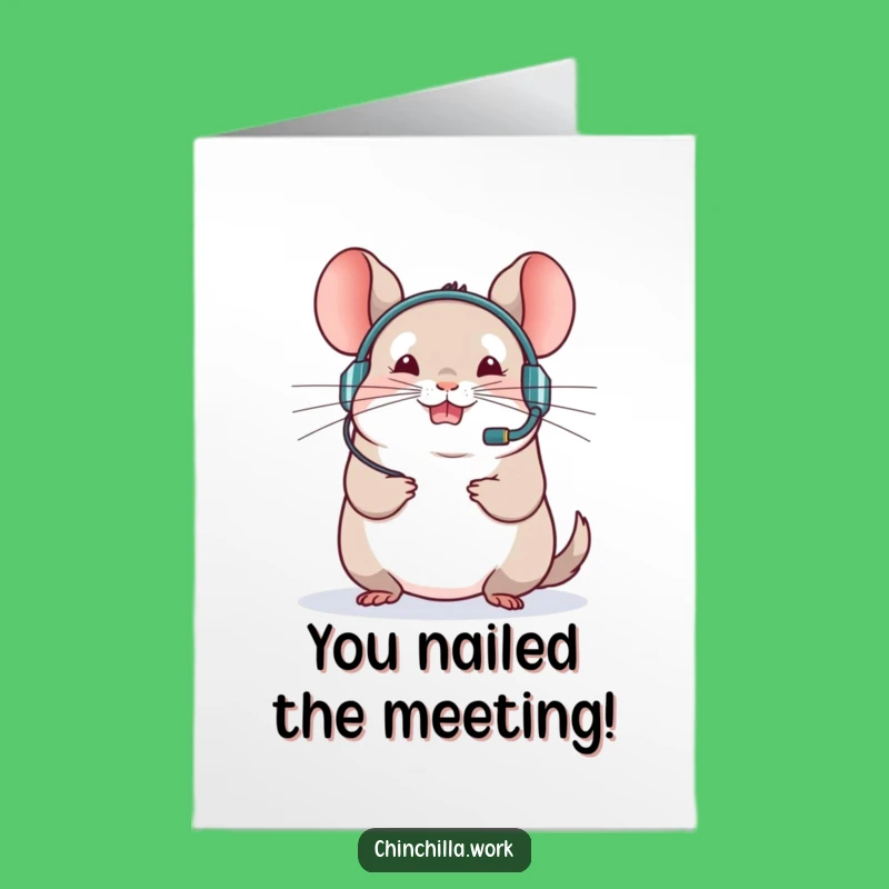 Free Printable Chinchilla Congrats Card: Funny Meeting Pro Downloadable