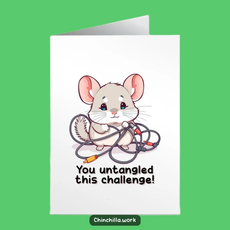 Free Printable Congrats Card: Debugging Chinchilla, Funny Downloadable Gift