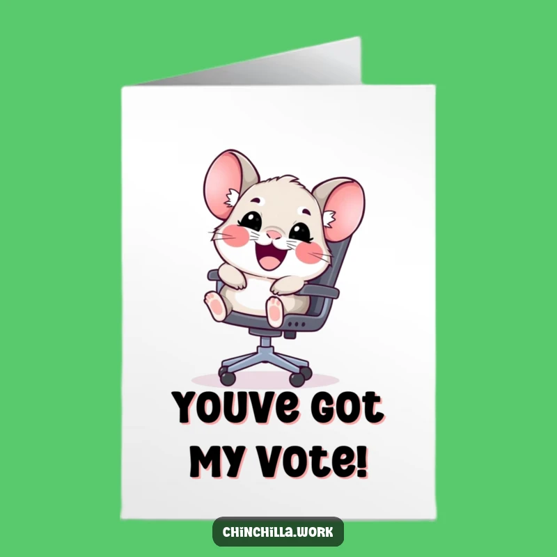 Free Printable Chinchilla Thank You Card: Funny Chair Slide Downloadable
