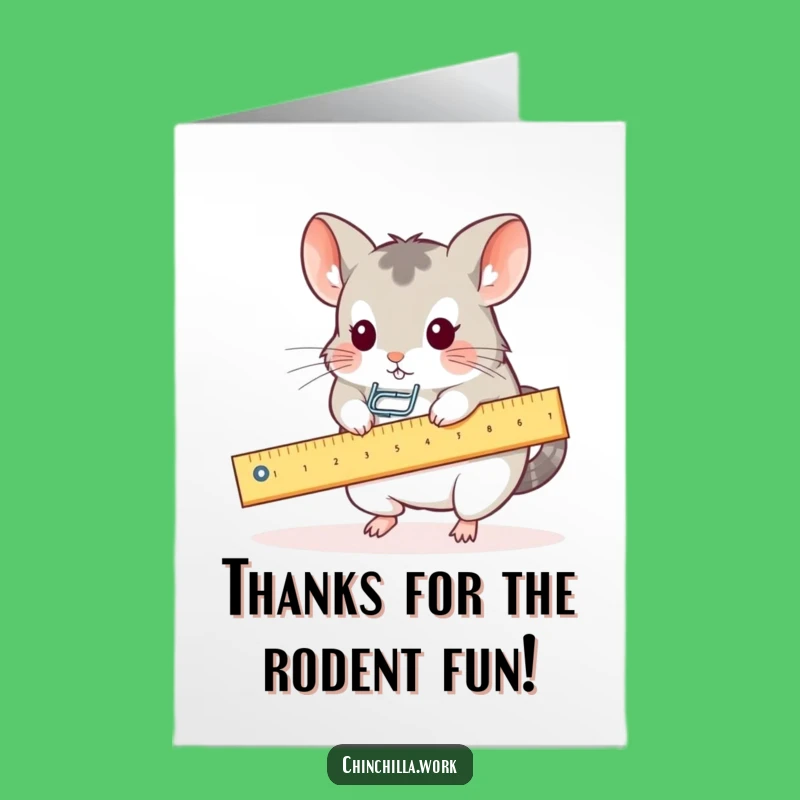 Free Printable Chinchilla Thank You Card: Kawaii Office Gratitude for a Funny Downloadable Gift
