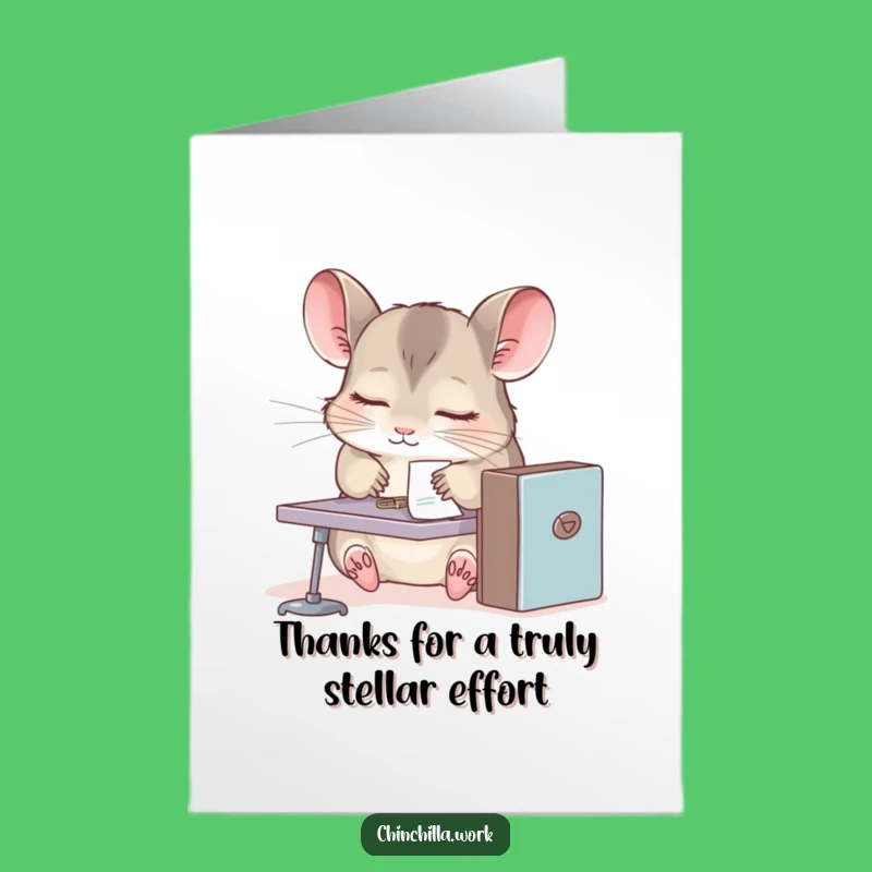 Free Printable Funny Chinchilla Thank You Card: Sleepy Gratitude Downloadable