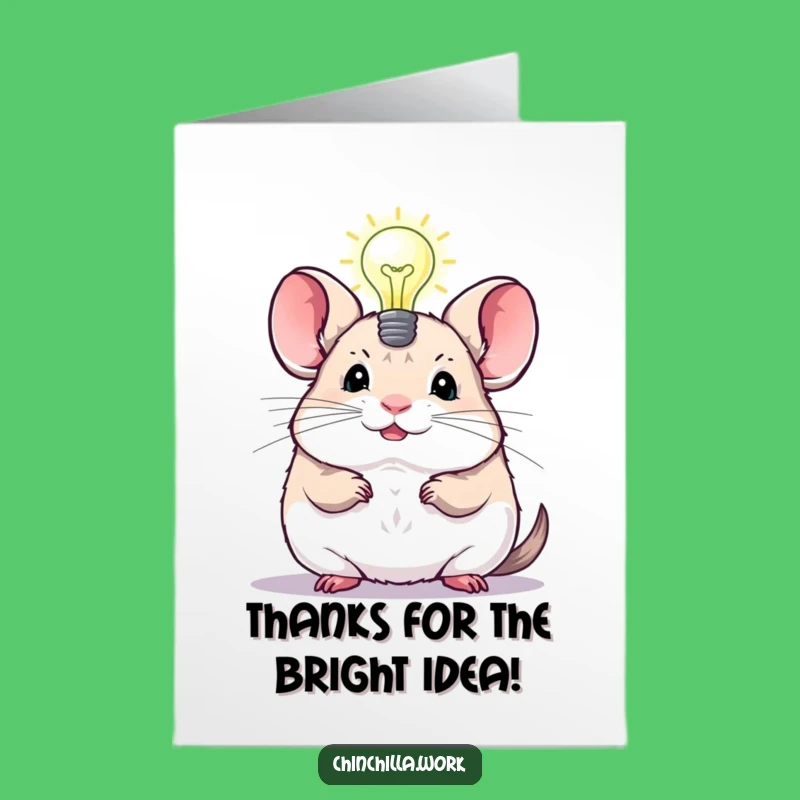 Free Printable Thank You Card: Chinchilla Lightbulb Gratitude Funny Downloadable Gift