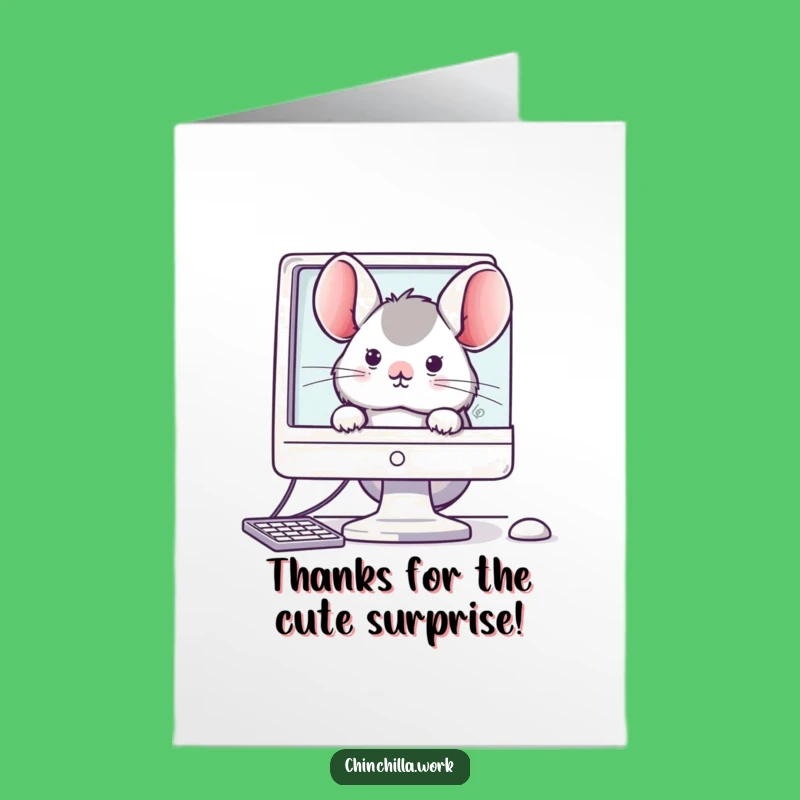 Free Printable Thank You Card: Chinchilla Peek - Funny Download