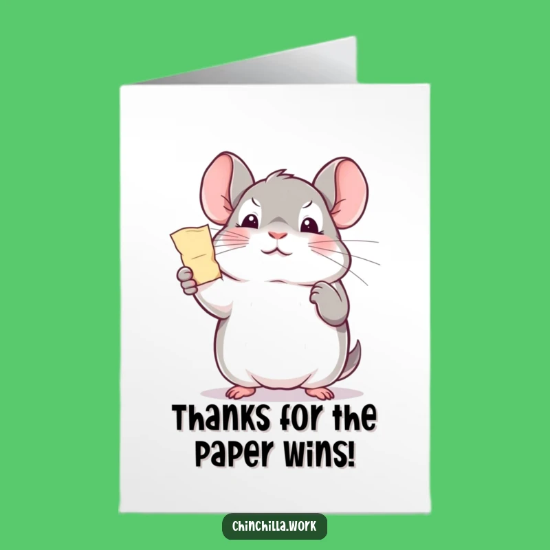 Free Printable Thank You Card: Chinchilla Shredding Paper, Funny Downloadable Gift