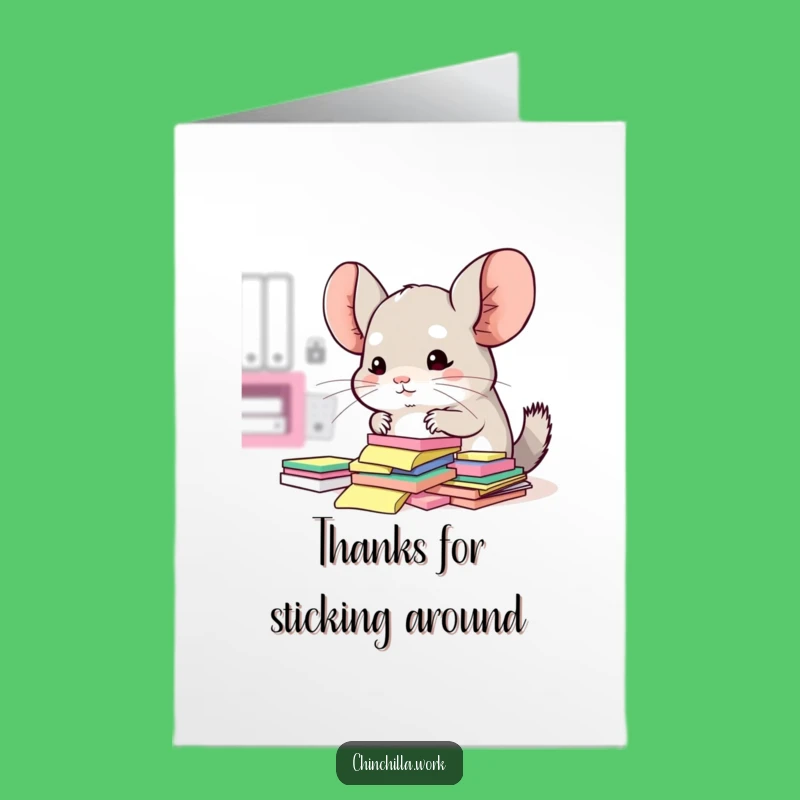 Free Printable Thank You Card: Chinchilla Sticky Note Helper Funny Gift
